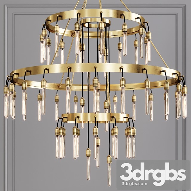 Restoration Hardware Axis 3 Tier Chandelier 60 Brass 3dsmax Download - thumbnail 1