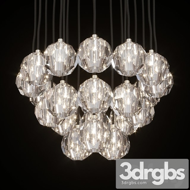 Restoration Hardware Boule De Cristal Round Cluster Chandelier 24 Nickel 3dsmax Download - thumbnail 1