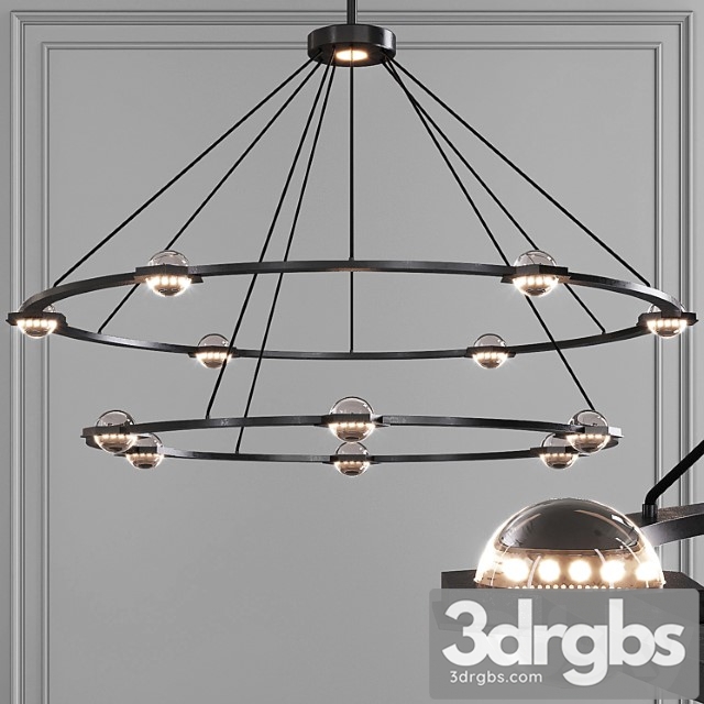 Restoration hardware eclatant round 2-tier chandelier 60 black 3dsmax Download - thumbnail 1