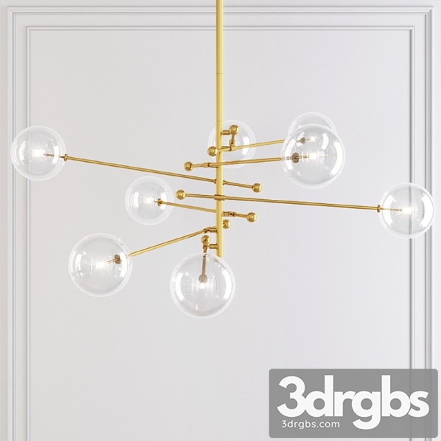 Restoration Hardware Glass Globe Mobile 8 Arm Chandelier 79 1 3dsmax Download - thumbnail 1