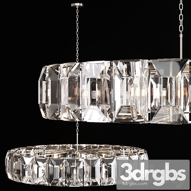 Restoration Hardware Harlow Crystal Chandelier 60 Nickel 3dsmax Download - thumbnail 1