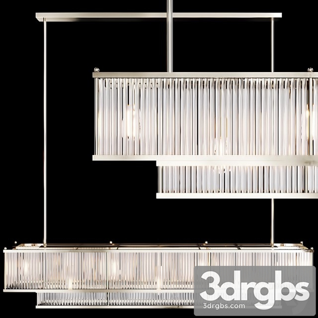 Restoration hardware marais linear chandelier 60 nickel 3dsmax Download - thumbnail 1