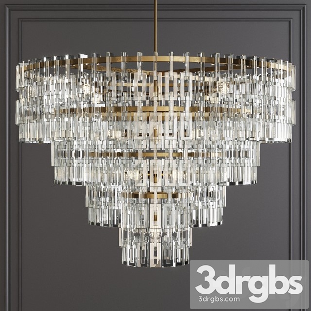 Restoration hardware marignan round chandelier 48 brass 3dsmax Download - thumbnail 1