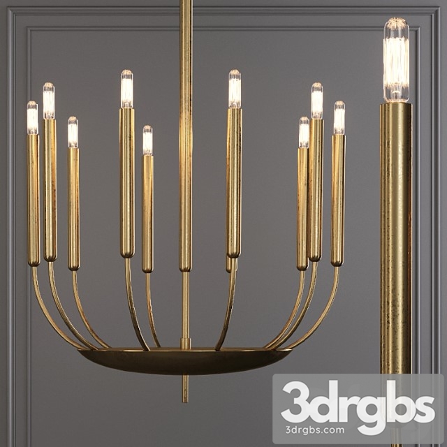 Restoration Hardware Quenouilles Round Chandelier 24 Brass 3dsmax Download - thumbnail 1