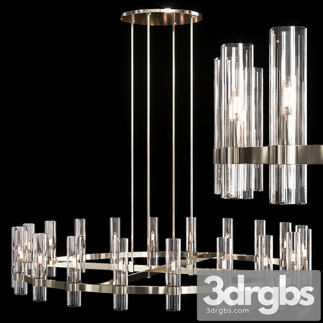 Restoration Hardware Ravelle Round Chandelier 60 Nickel 3dsmax Download - thumbnail 1