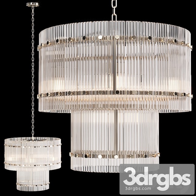 Restoration hardware san marco 2-tier round chandelier 22 nickel 3dsmax Download - thumbnail 1