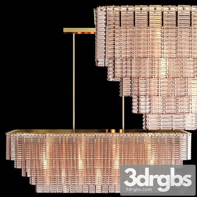 Restoration Hardware SIRENE LINEAR CHANDELIER 54 Brass 3dsmax Download - thumbnail 1