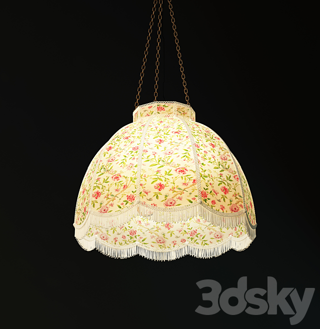 Retro hanging lamp 3DS Max Model - thumbnail 2