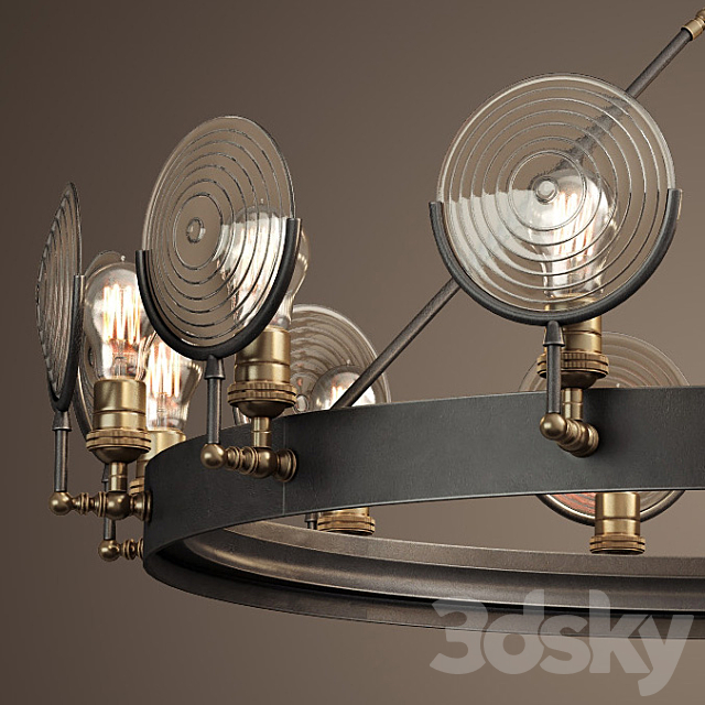 RH _ GASLIGHT LENS CHANDELIER 42 ” 3DSMax File - thumbnail 2