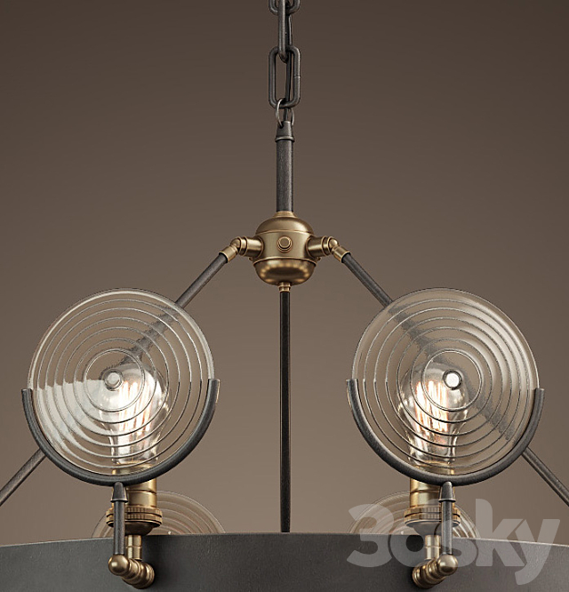 RH _ GASLIGHT LENS CHANDELIER 42 ” 3DSMax File - thumbnail 3