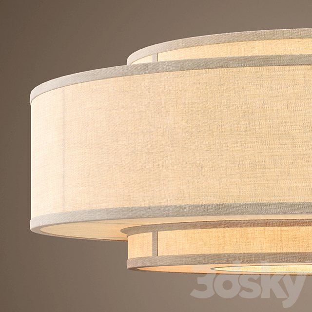 RH _ THREE-TIER LINEN BANDED PENDANT – 36 3DS Max Model - thumbnail 2