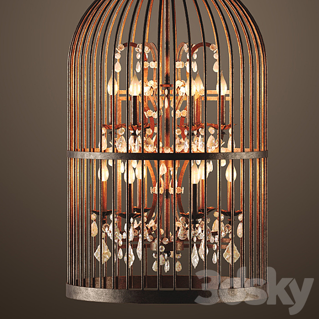 RH _ VINTAGE BIRDCAGE CHANDELIER EXTRA-SMALL 3DS Max Model - thumbnail 2