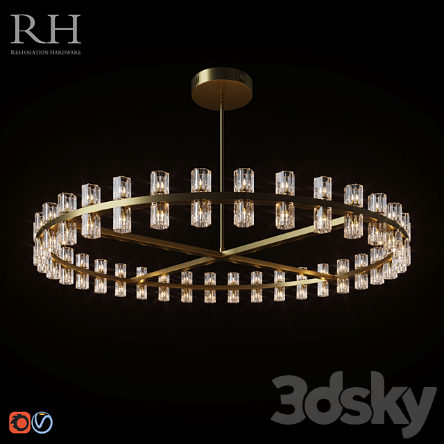 RH ARCACHON ROUND CHANDELIER 60 ” 3DSMax File - thumbnail 2