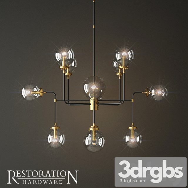 Rh Bistro Globe Clear Glass 12 Brass 3dsmax Download - thumbnail 1