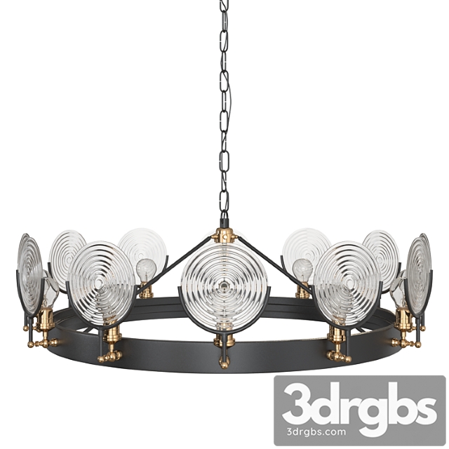 Rh gaslight lens chandelier 42 - thumbnail 1