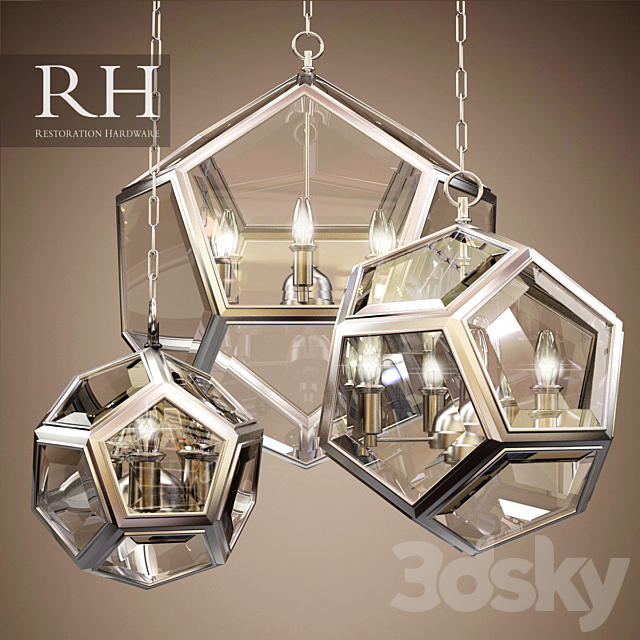 RH GEOMETRIC GLOBE PENDANT (3 size) 3DS Max Model - thumbnail 1