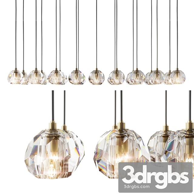 Rh modern boule de cristal chandelier 3dsmax Download - thumbnail 1