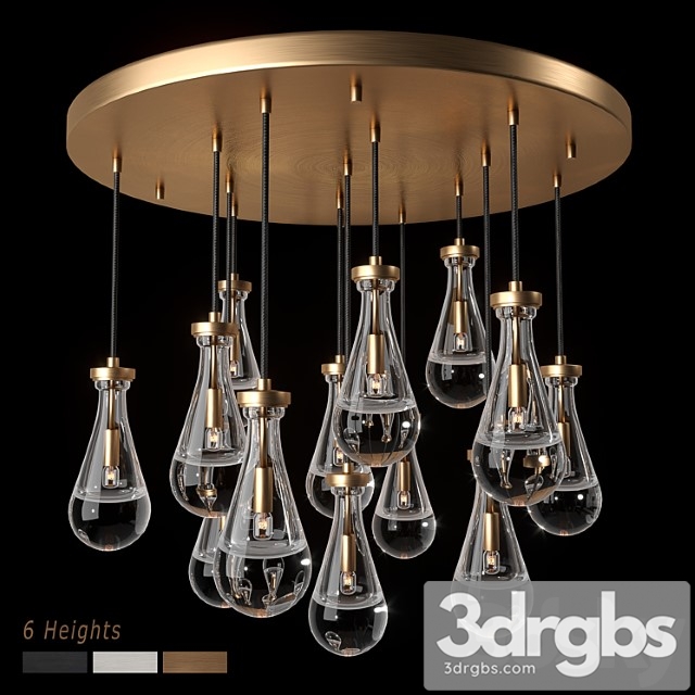 Rh rain round chandelier 36 - thumbnail 1