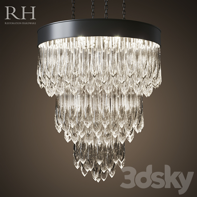 RH TEARDROP GLASS CHANDELIER 43 ” 3DSMax File - thumbnail 1