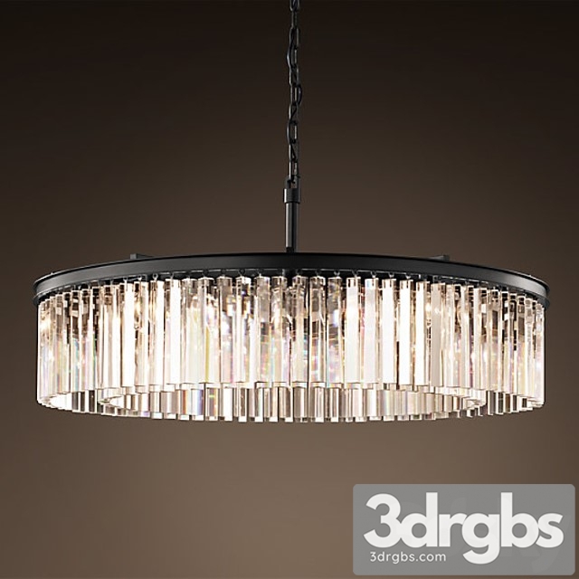 Rh-ys clear glass prism round chandelier 43 3dsmax Download - thumbnail 1