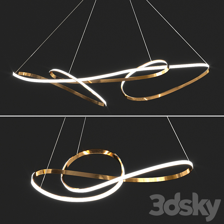 Ribbon Led ceiling light 3DS Max Model - thumbnail 1