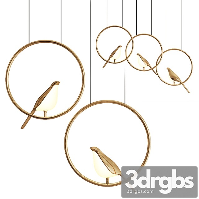 Ring and bird pendant lamp nomi 3dsmax Download - thumbnail 1