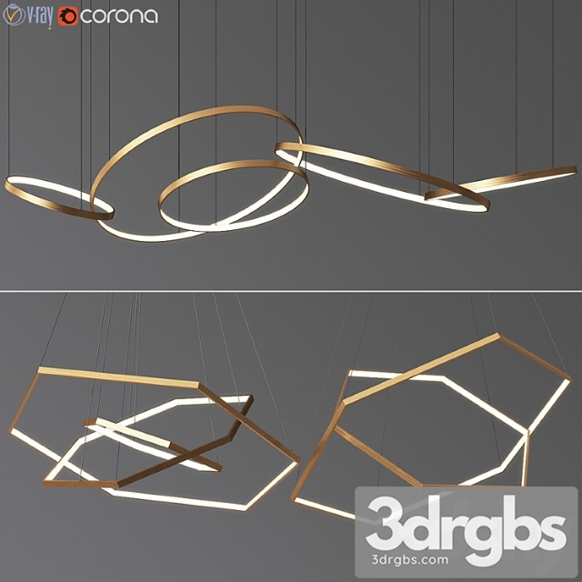 Ring & octane chandelier collection 3dsmax Download - thumbnail 1