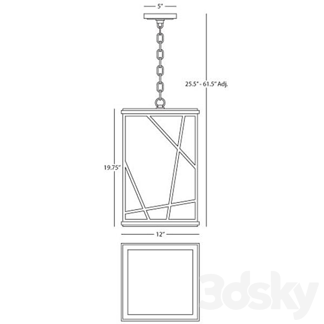 Robert Abbey Michael Berman Bond Clear Glass Pendant 3DSMax File - thumbnail 2