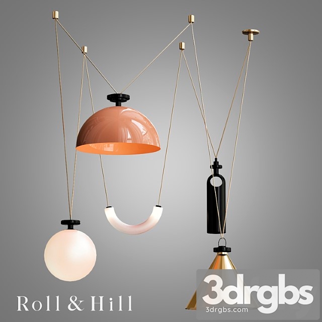 Roll & hill shape up 5-piece chandelier 3dsmax Download - thumbnail 1