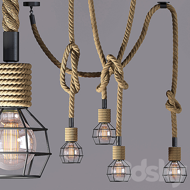 Rope Suspension Lamp 3DSMax File - thumbnail 1