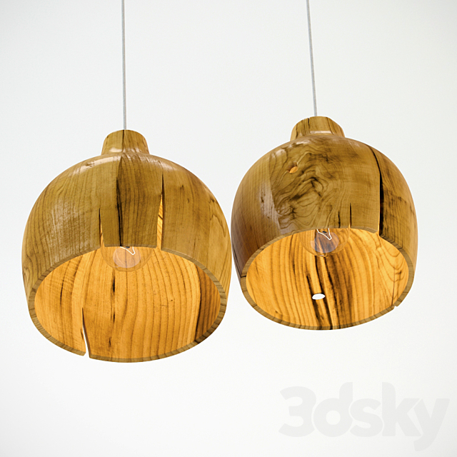 Rough Wooden lamp 3DS Max Model - thumbnail 2