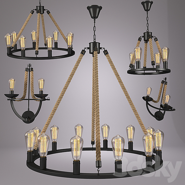 Round-type pendant lamp 3DS Max Model - thumbnail 1