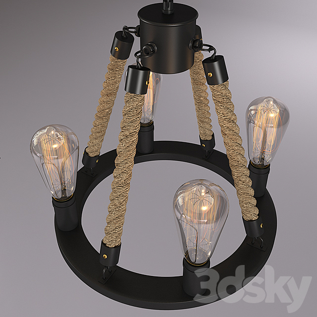 Round-type pendant lamp 3DS Max Model - thumbnail 2