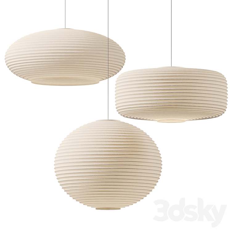 Sansho Paper Pendant Lights 3DS Max Model - thumbnail 1