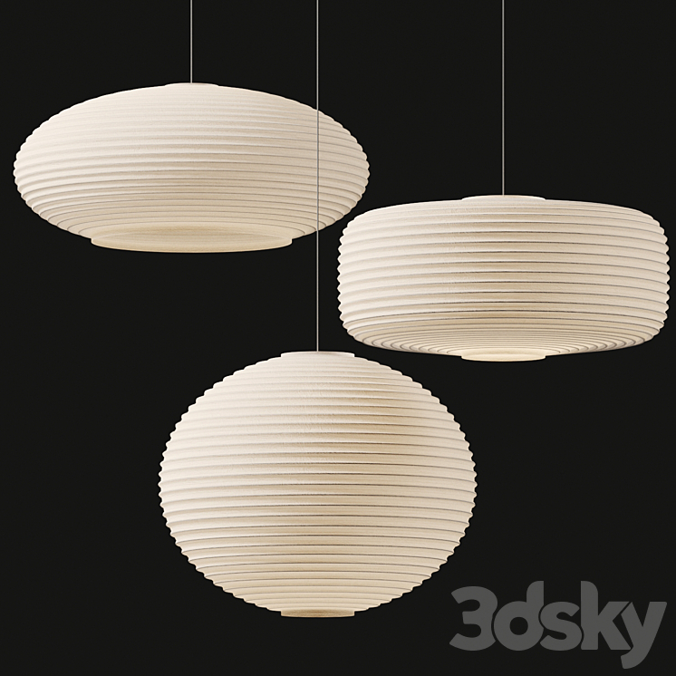 Sansho Paper Pendant Lights 3DS Max Model - thumbnail 2