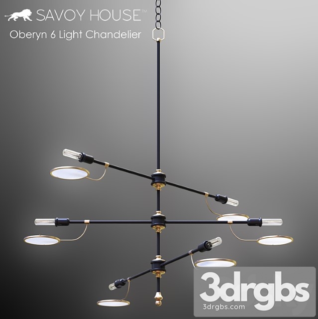 Savoy House Oberyn 6 Light Chandelier 3dsmax Download - thumbnail 1