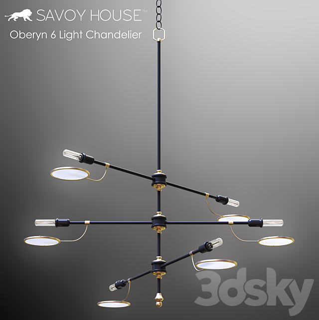 Savoy House Oberyn 6 Light Chandelier 3DSMax File - thumbnail 1