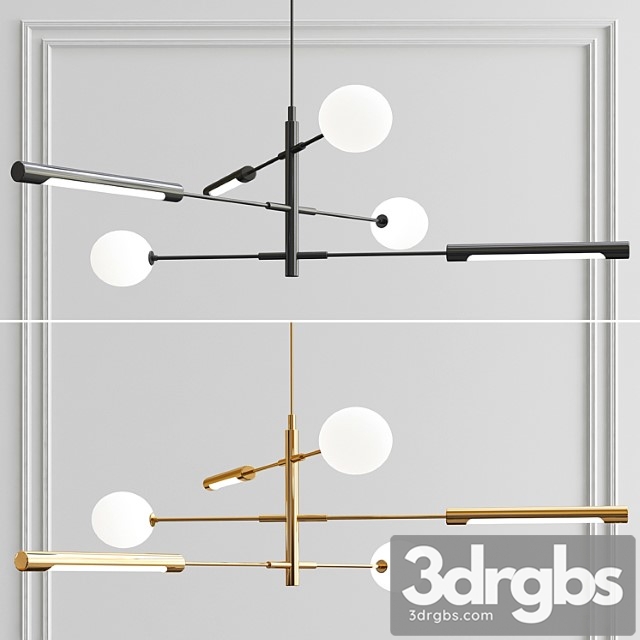 Scandinavian Runna Minimalist Chandelier 3dsmax Download - thumbnail 1