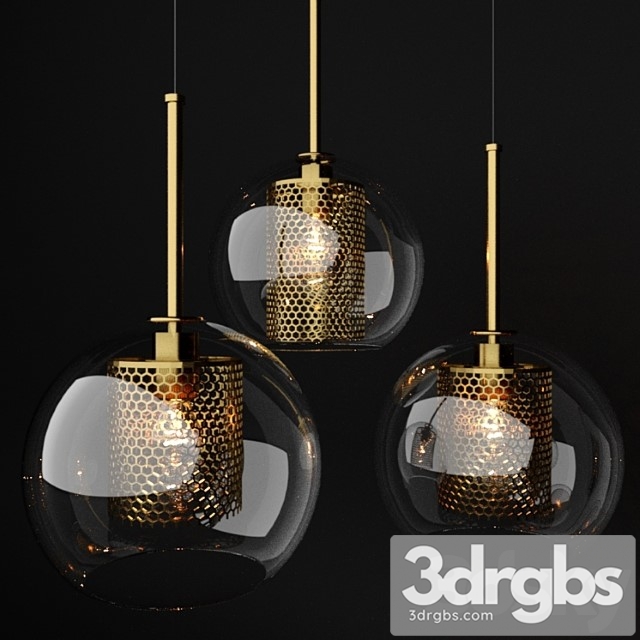 Scandinavian style glass lamp catch01 3dsmax Download - thumbnail 1