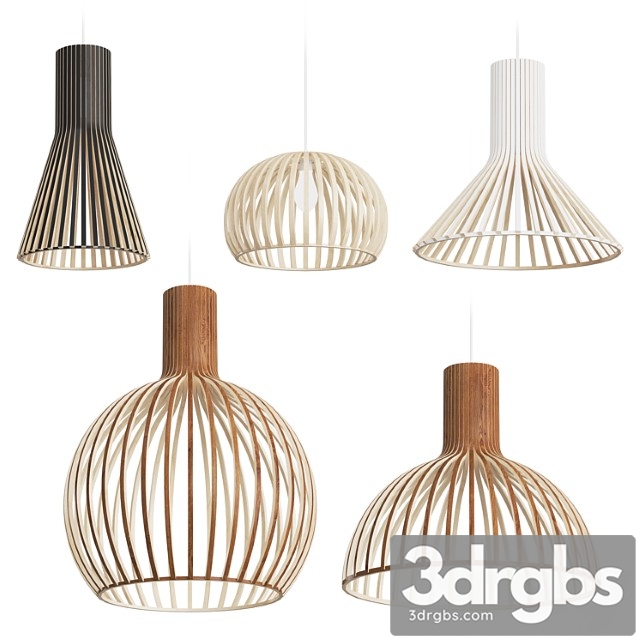 Secto design wooden lamps 3dsmax Download - thumbnail 1