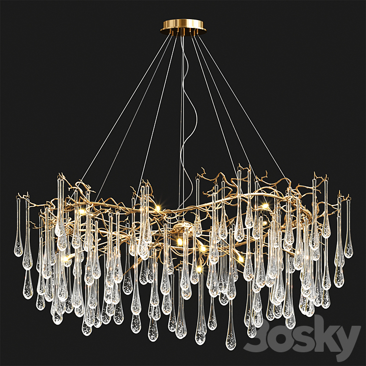 Serip Big AQUA Chandelier 3DS Max Model - thumbnail 1