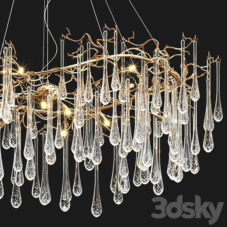 Serip Big AQUA Chandelier 3DS Max Model - thumbnail 2