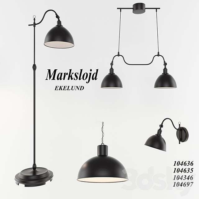 Set lamps Markslojd Ekelund 3DSMax File - thumbnail 1