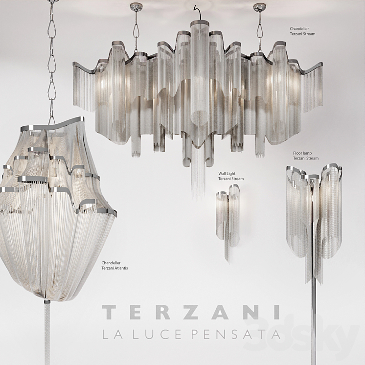 Set lamps Terzani 3DS Max Model - thumbnail 1