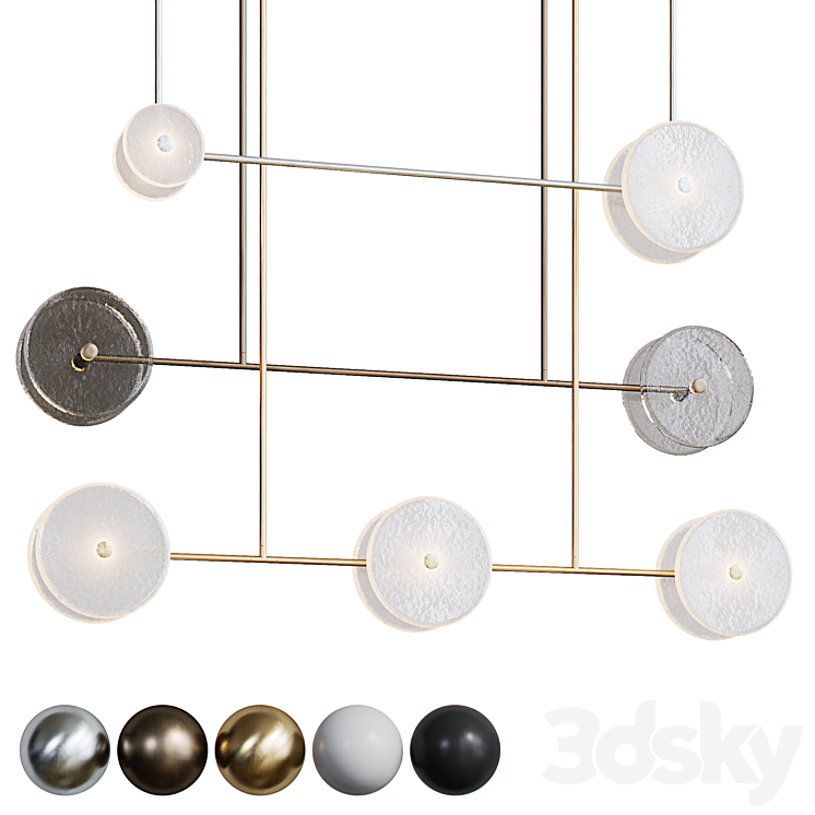 Set of pendant lights CORAL LINEAR from Soktas 3DS Max Model - thumbnail 1