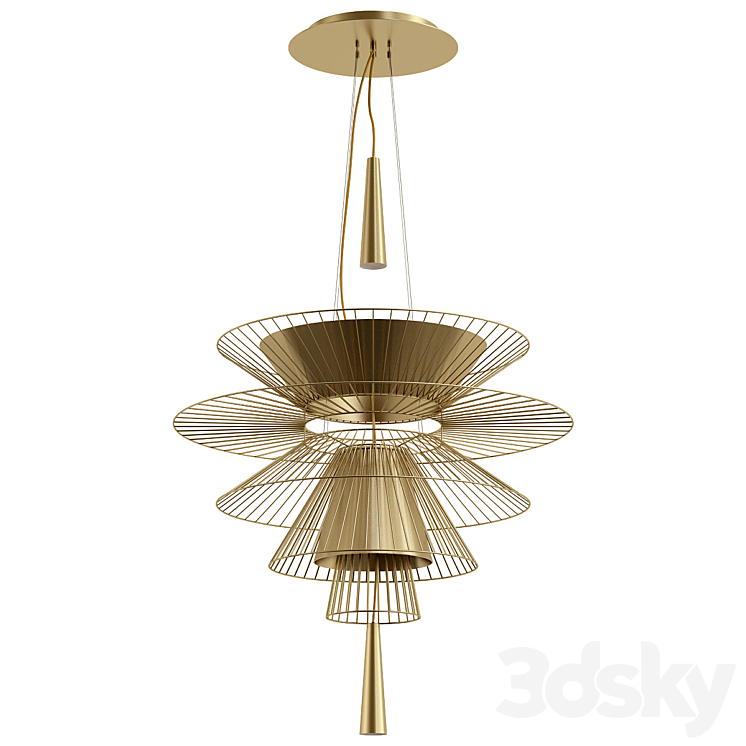 Shade Metal Chandelier 3DS Max Model - thumbnail 1