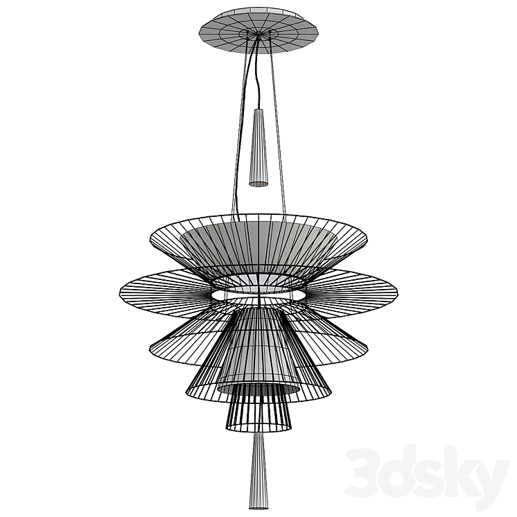 Shade Metal Chandelier 3DS Max Model - thumbnail 2