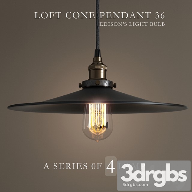 Sieriia Liustr Loft Cone Pendant 36 3dsmax Download - thumbnail 1