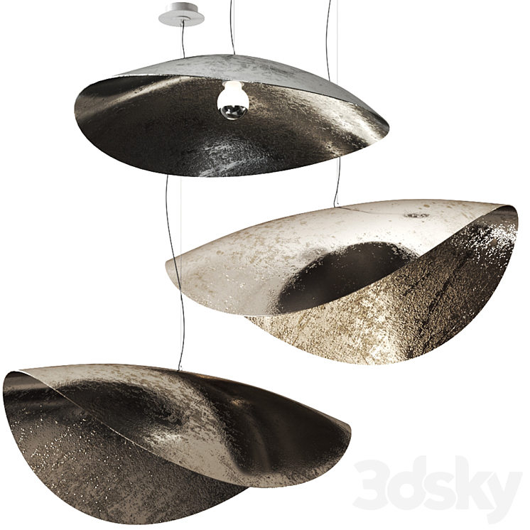 SILVER 95 96 pendant lamp by Gervasoni 3DS Max Model - thumbnail 1