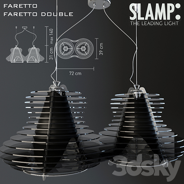 Slamp Faretto Faretto Double 3DS Max Model - thumbnail 2